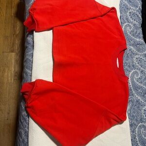 Athleta Red Cropped Crewneck